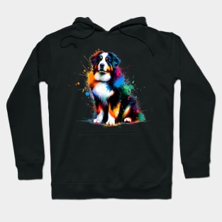 Colorful Estrela Mountain Dog in Splashed Paint Style Hoodie